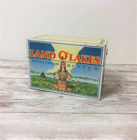 land o lakes metal recipe box|Land O Lakes Recipe Box for sale .